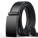Men's genuine leather belt with automatic alloy buckle