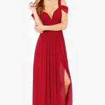 Greek-inspired women's long dress with graceful pleated detailing