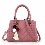 Front view of a ladies PU leather handbag