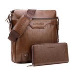 Rear view of a men's business shoulder messenger bag