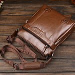 Front angle of a men's business crossbody messenger bag