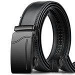 Men's business leather belt with automatic buckle