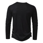 Men's casual long sleeve button pullover shirt