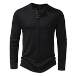 Men's wine red casual pullover shirt with long sleeves