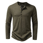 Men's army green long sleeve casual shirt for everyday style