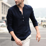 Men's plaid turn-down collar shirt with short sleeves