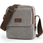 Back view of a men's canvas shoulder bag for everyday use