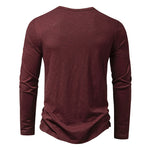 Men's solid color long sleeve T-shirt with casual design