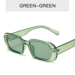 Back view of women's retro small frame sunglasses