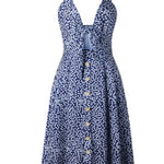 Women’s backless slim-fit summer dress with an elegant feminine silhouette