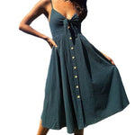 Women’s backless summer evening dress for parties, dinners, and date nights