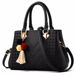 Spacious main compartment of a women's fashion handbag