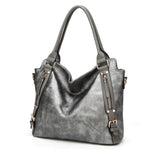Side view of a women's vintage tote handbag
